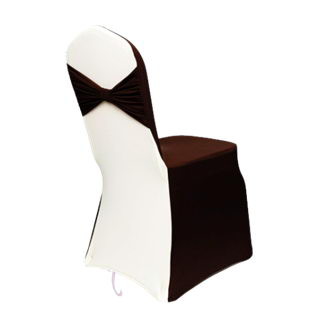 Чехол на стул: шоколад - спинка, белый - бант. 