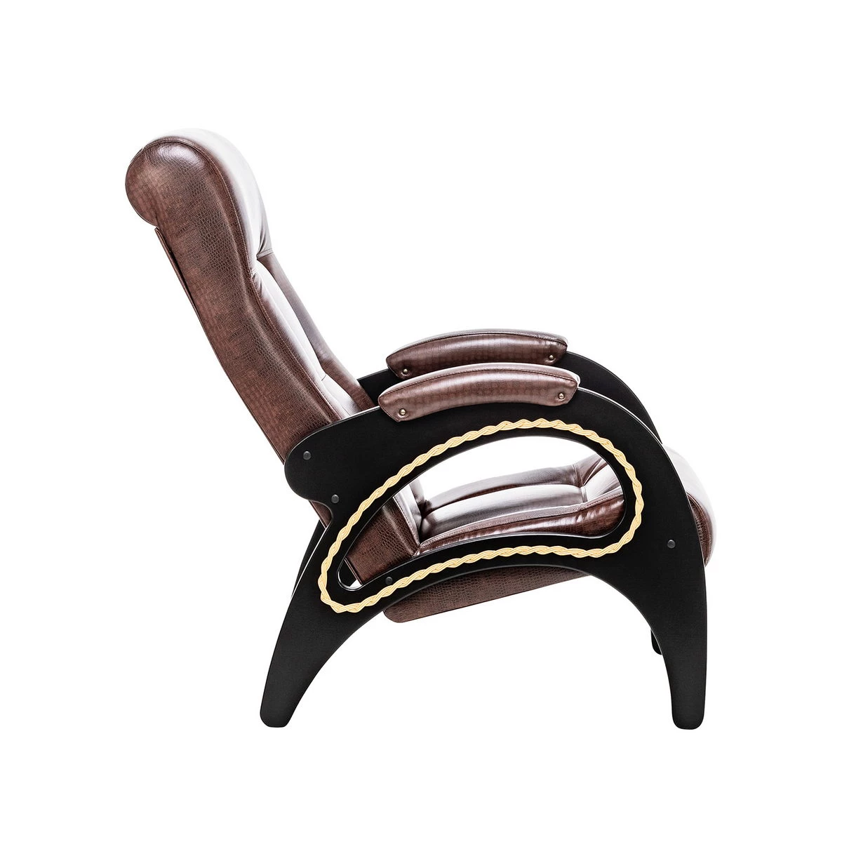 Кресло для отдыха Модель 41 (Импэкс). Цвет каркаса: Венге; Цвет обивки: Antik crocodile