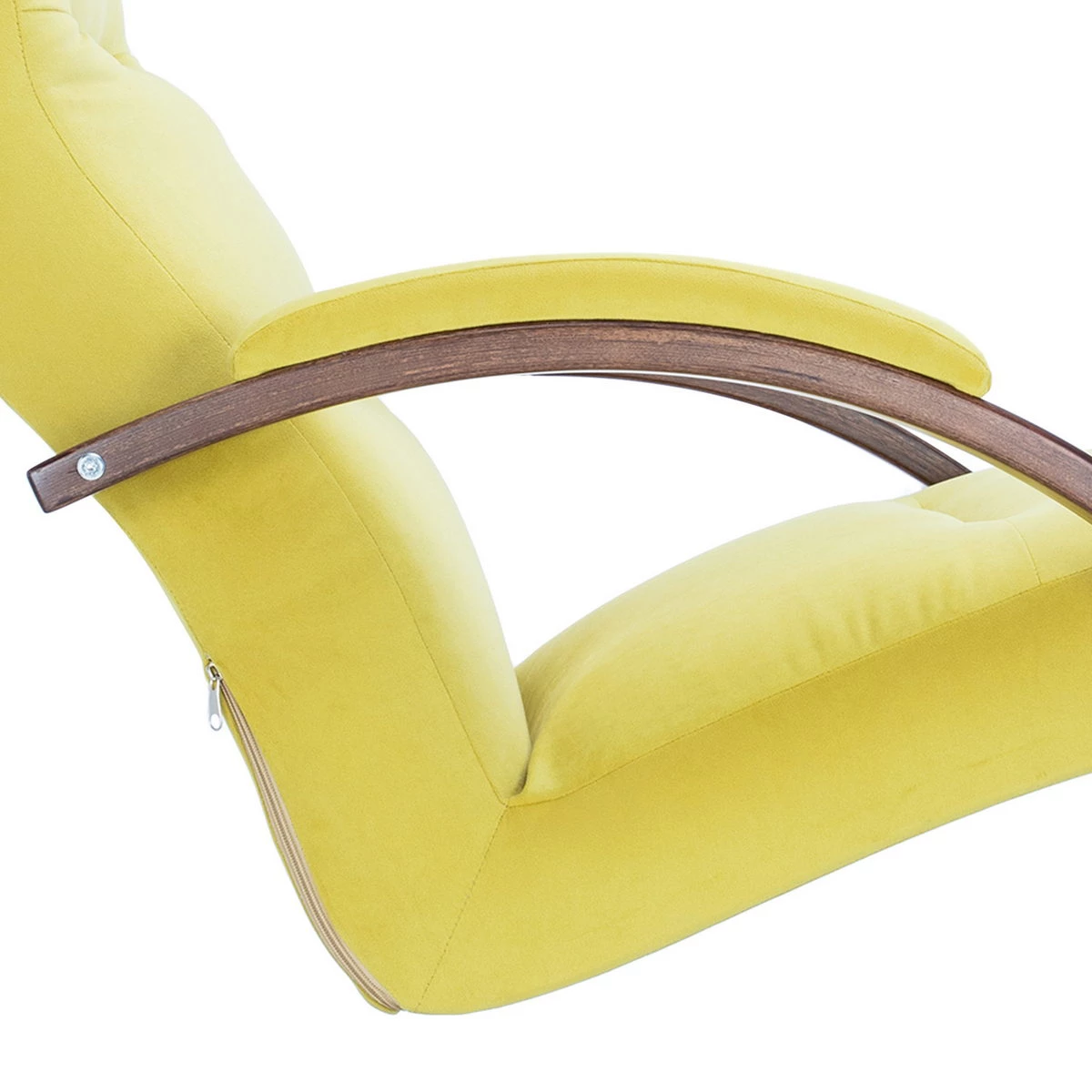 Кресло-качалка Leset Милано (Импэкс). Цвет каркаса: Орех текстура; Цвет обивки: V28 желтый