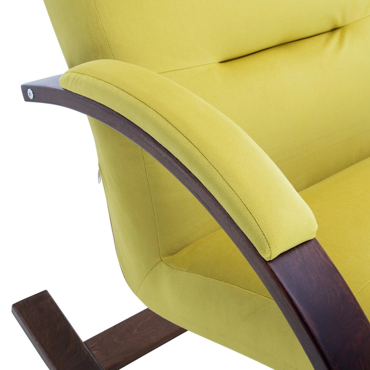 Кресло-качалка Leset Милано (Импэкс). Цвет каркаса: Орех текстура; Цвет обивки: V28 желтый