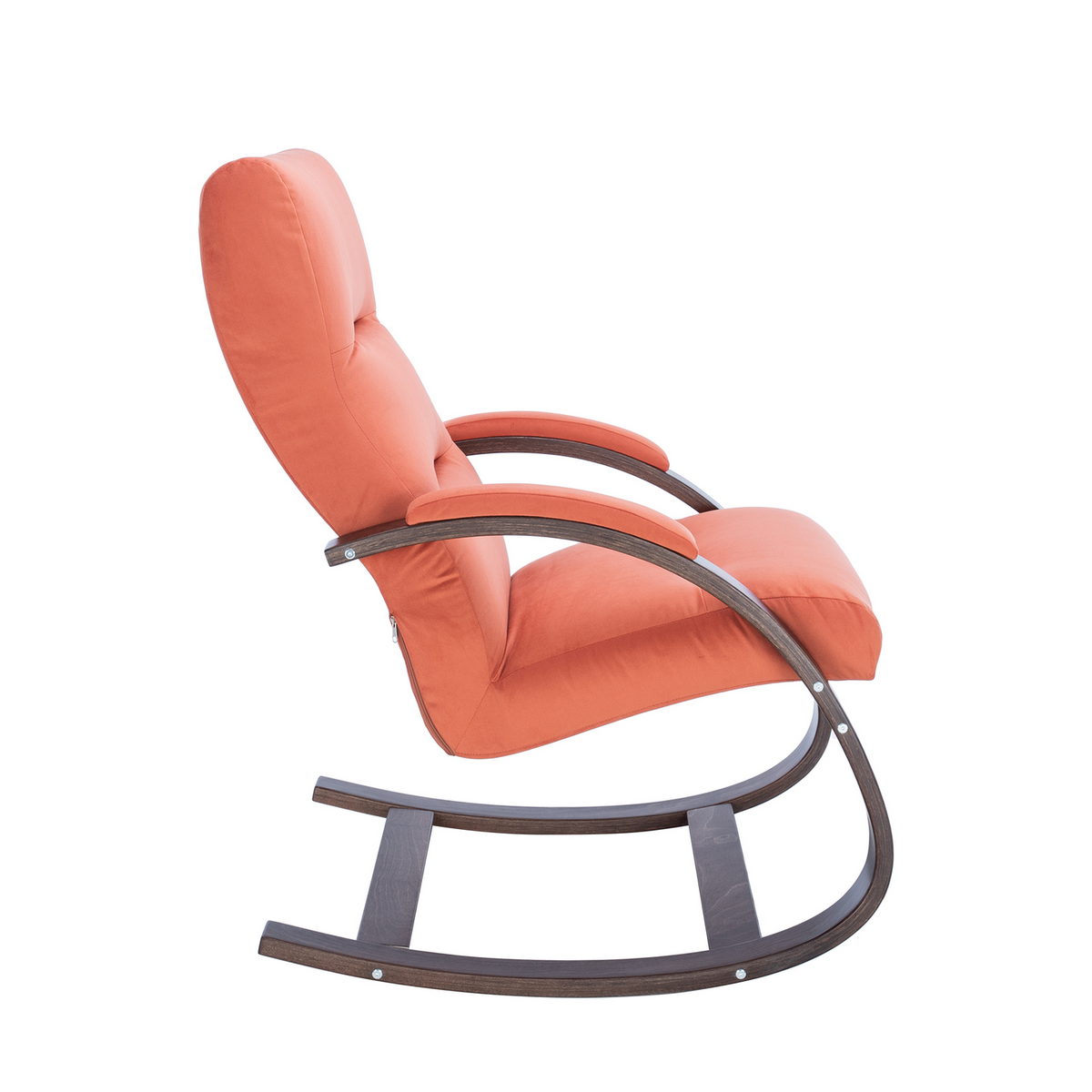 Кресло-качалка Leset Милано (Импэкс). Цвет каркаса: Орех текстура; Цвет обивки: V39 оранжевый