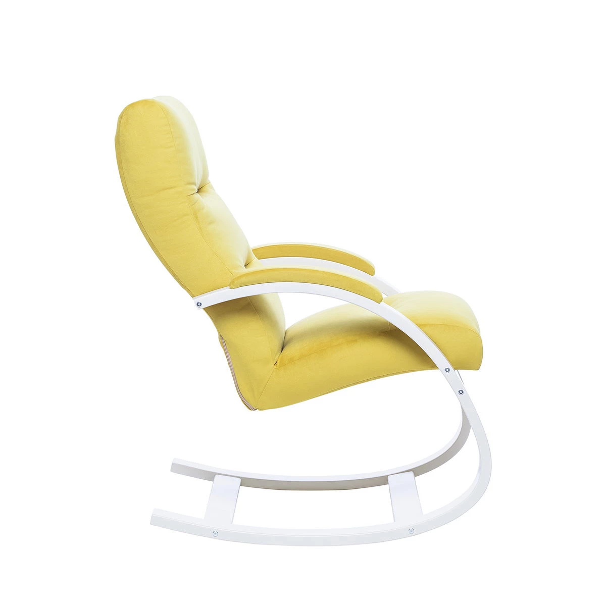 Кресло-качалка Leset Милано (Импэкс). Цвет каркаса: Слоновая кость; Цвет обивки: V28 желтый