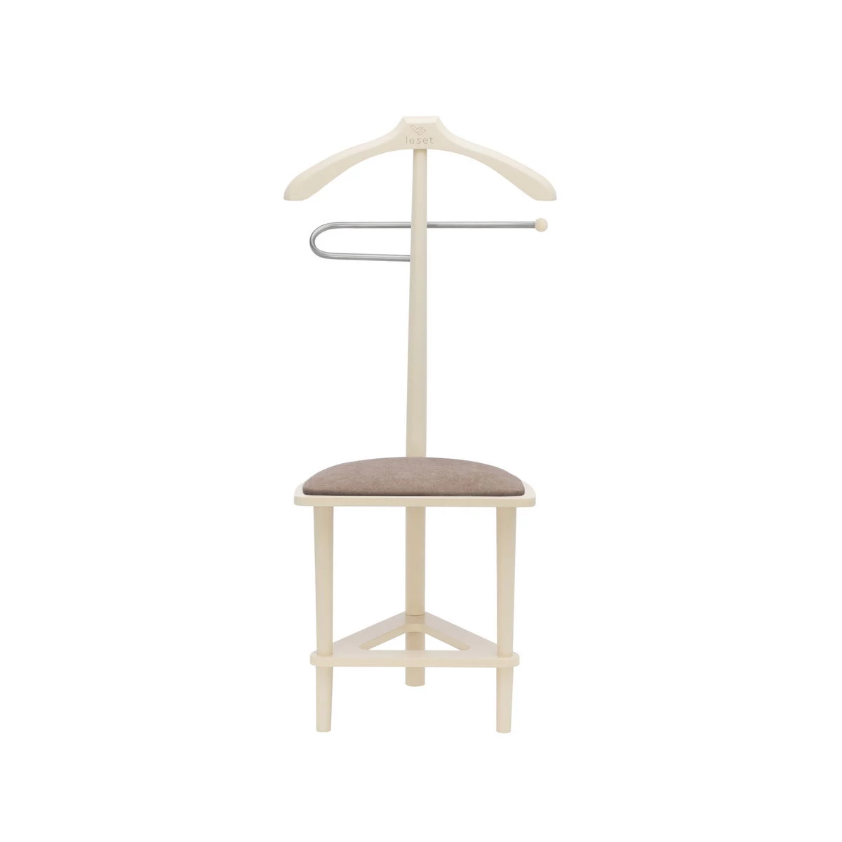Вешалка со стулом Leset Атланта (Импэкс). Цвет каркаса: Белый; Цвет обивки: Коричневый; Цвет ножек: Белый